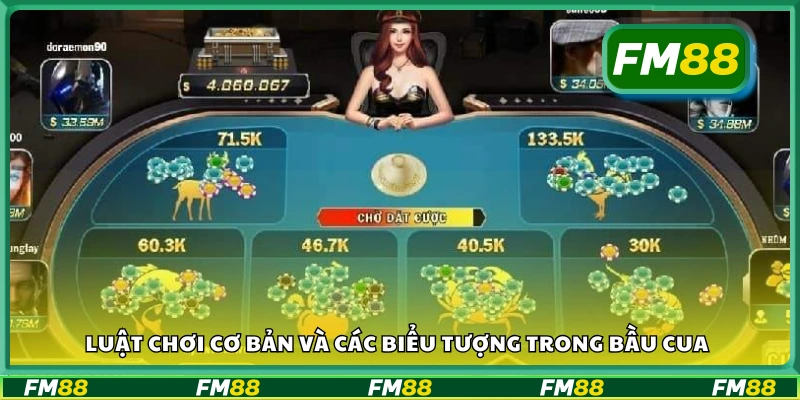 Quy tắc chơi cơ bản và các biểu tượng trong bầu cua