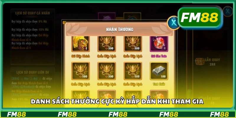 Điểm danh phần thưởng cực kỳ hấp dẫn khi tham gia