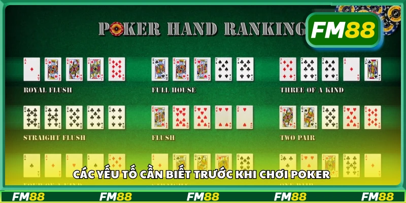 Một số yếu tố cần biết trước khi chơi poker