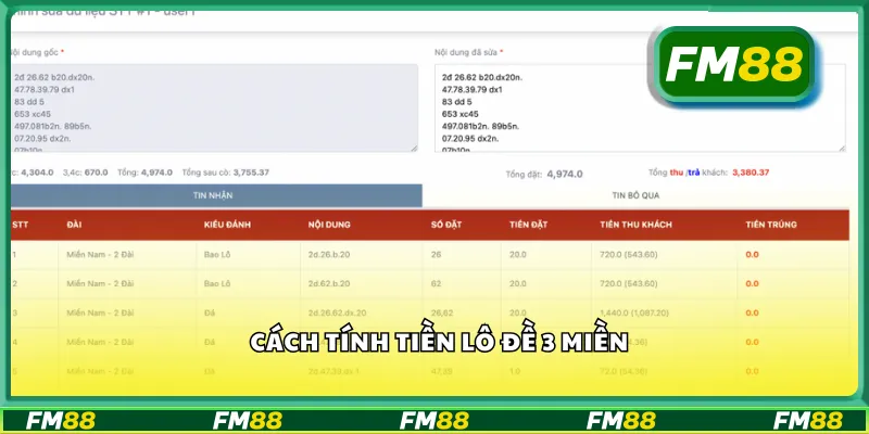 Cách tính tiền lô đề 3 miền