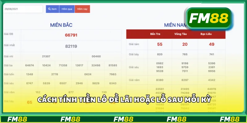 Cách tính tiền lô đề lãi hoặc lỗ sau mỗi kỳ