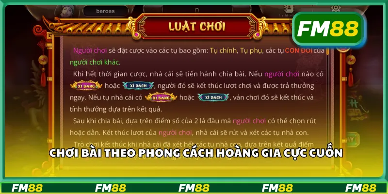 Chơi bài theo phong cách hoàng gia cực cuốn