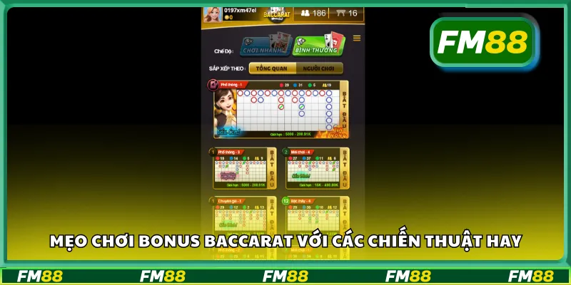 Mẹo chơi bonus baccarat với các chiến thuật hay