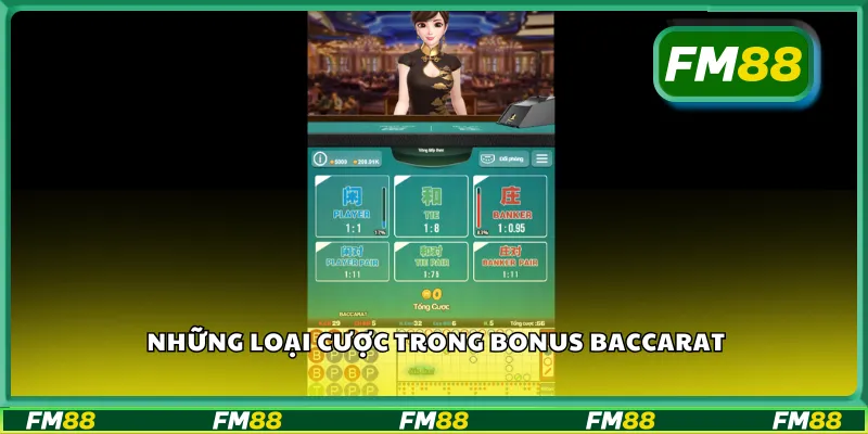 Những loại cược trong bonus baccarat